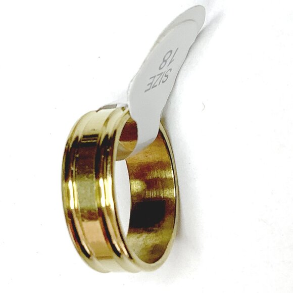 🆕 Stainless Steel Gold tone Ring size 18 NEW Jewelry Accessories Fashion Design - Picture 3 of 4